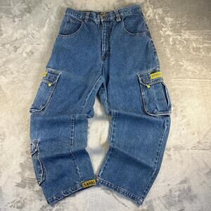 Vintage Sarali Jeans Mens 33x29 Baggy Cargo JNCO Style Wide Leg Skater Y2K